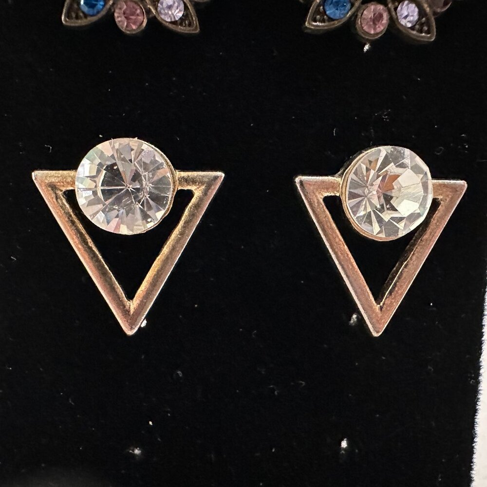 Four Pair Rhinestone Stud Earrings - image 4